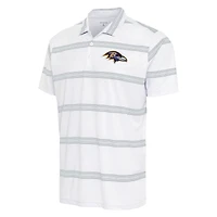 Men's Antigua White/Gray Baltimore Ravens Groove Polo