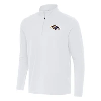 Men's Antigua White Baltimore Ravens Intent Quarter-Zip Pullover Top