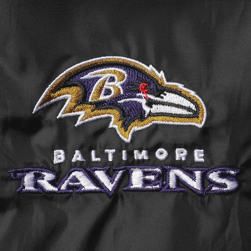 Veste coupe-vent raglan classique à boutons-pression pour homme Ravens de Baltimore noire