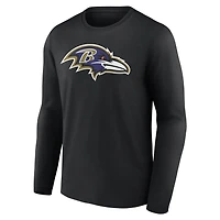 Men's Baltimore Ravens Team Authentic Personalized Name & Number Long Sleeve T-Shirt