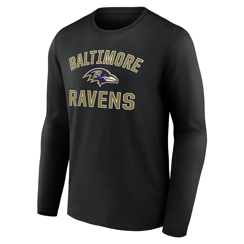 Men's  Black Baltimore Ravens Victory Arch Long Sleeve T-Shirt