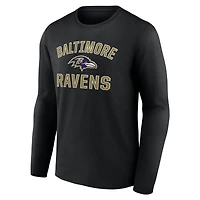 Men's  Black Baltimore Ravens Victory Arch Long Sleeve T-Shirt