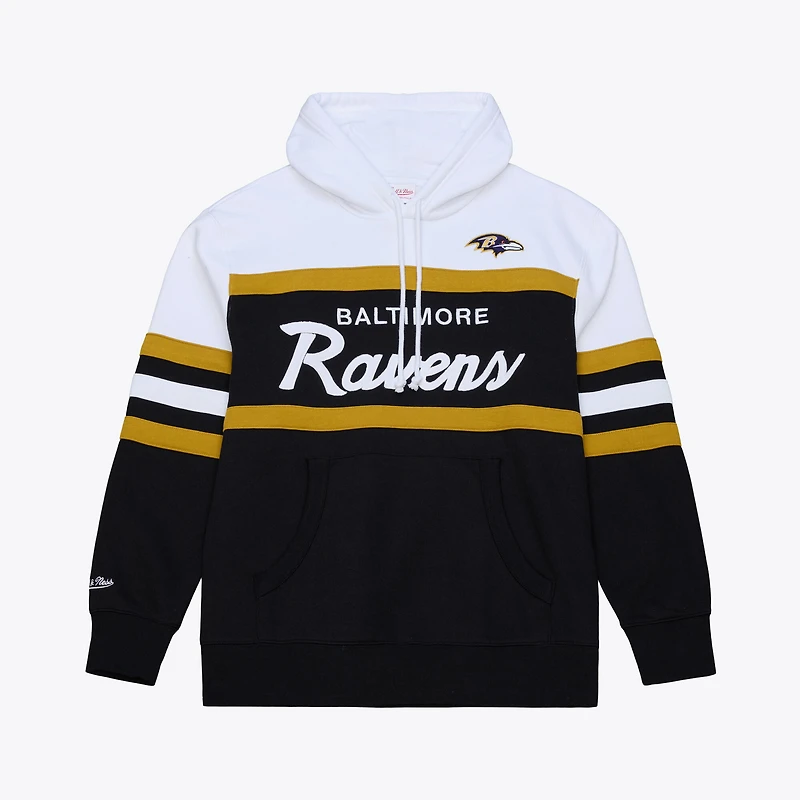 Sweat à capuche noir Mitchell & Ness pour homme, modèle entraîneur-chef des Ravens de Baltimore