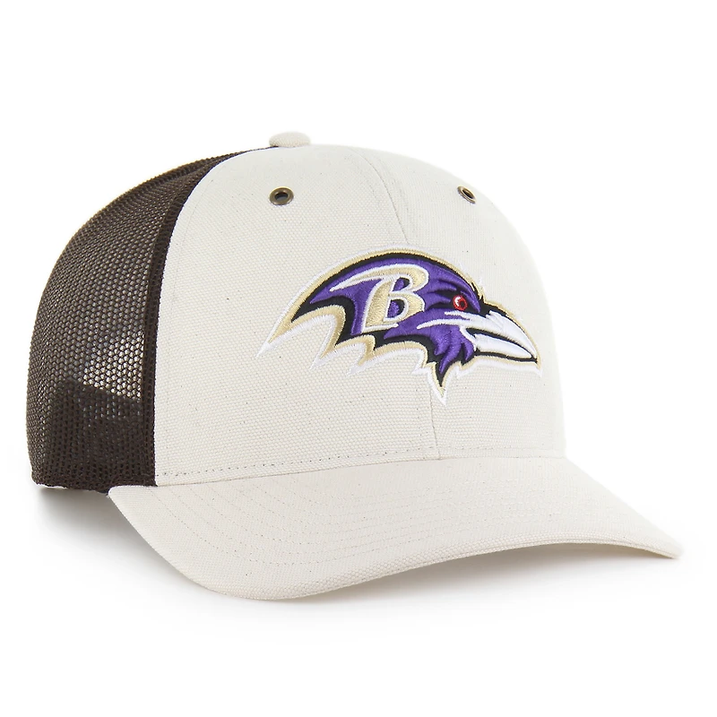 Casquette trucker ajustable Carhartt x '47 Baltimore Ravens naturelle/marron non teinte pour homme