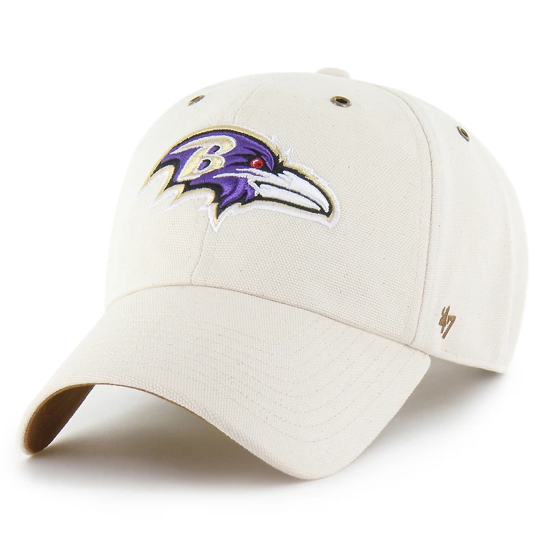 Men's Carhartt x '47 Natural Baltimore Ravens Undyed Clean Up Adjustable Hat