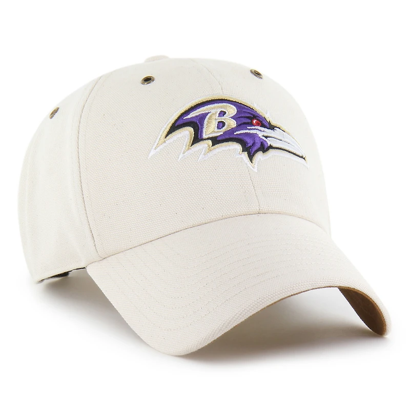 Men's Carhartt x '47 Natural Baltimore Ravens Undyed Clean Up Adjustable Hat