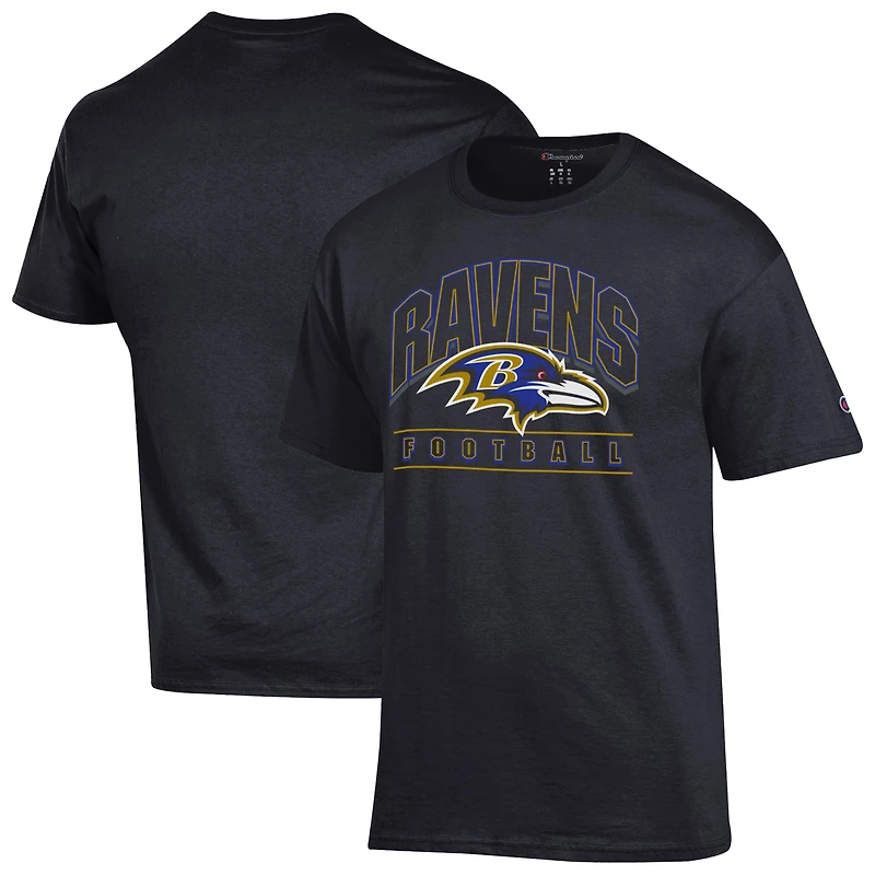 Men's Champion Black Baltimore Ravens Football T-Shirt