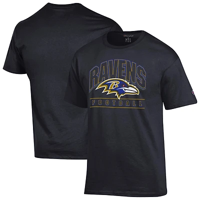 Men's Champion Black Baltimore Ravens Football T-Shirt