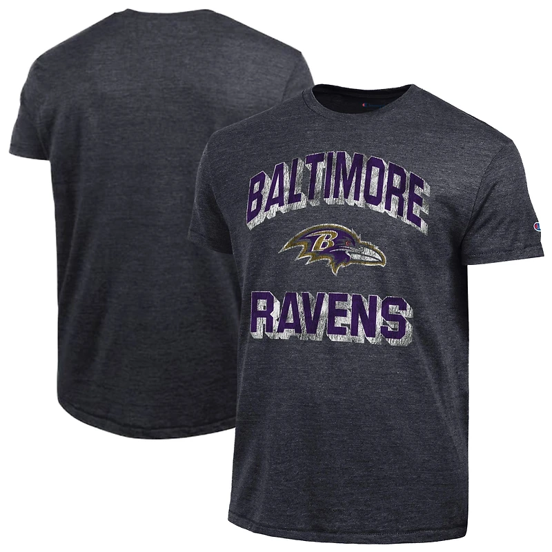 T-shirt Champion noir Baltimore Ravens Ultimate Tri-Blend pour homme