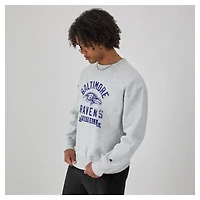 Men's Champion  Heather Gray Baltimore Ravens Reverse Weave Fleece Pullover Sweatshirt