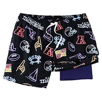 Maillot de bain classique doublé noir Chubbies Baltimore Ravens The Neon 5,5" pour homme