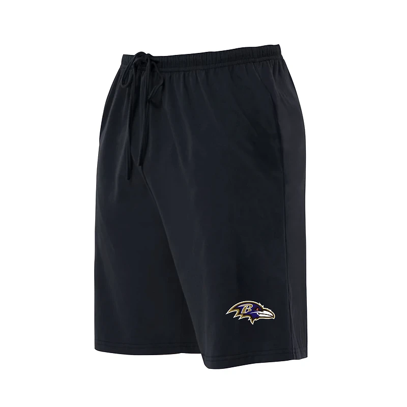 Men's Concepts Sport Black Baltimore Ravens Big & Tall Fleece Lounge Shorts