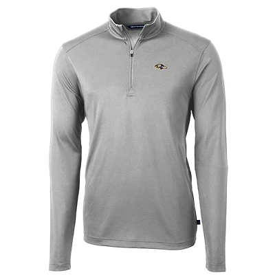 Veste à enfiler Virtue Eco Pique grise quart de zip pour homme, modèle Cutter & Buck, des Baltimore Ravens, grande taille