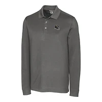 Polo piqué tri-blend gris à manches longues pour homme, Cutter & Buck, Baltimore Ravens