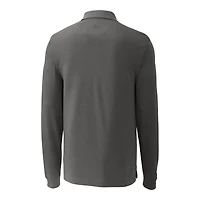 Polo piqué tri-blend gris à manches longues pour homme, Cutter & Buck, Baltimore Ravens