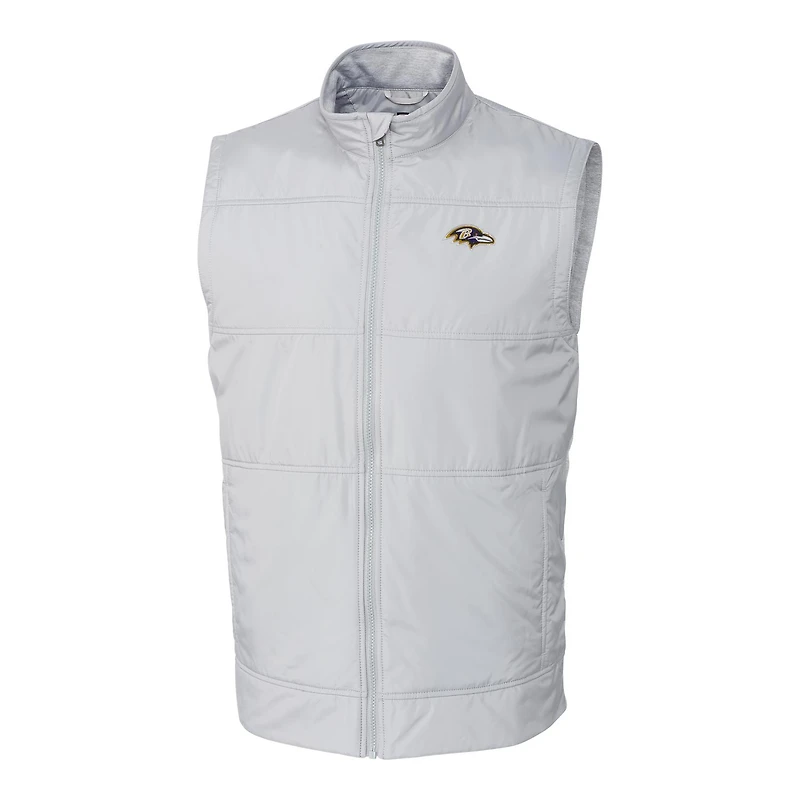 Gilet zippé intégral Stealth gris chiné pour homme des Ravens de Baltimore, grande taille