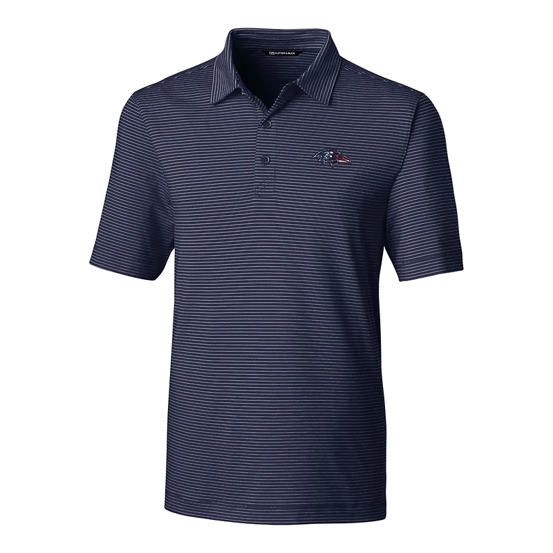 Men's Cutter & Buck Navy Baltimore Ravens Forge Pencil Stripe Polo