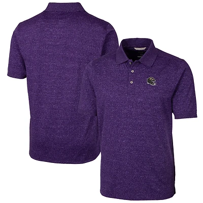 Polo violet Cutter & Buck pour homme, motif casque des Baltimore Ravens, Advantage Space Dye Tri-Blend