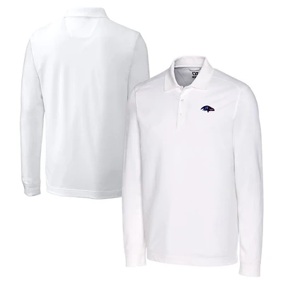 Men's Cutter & Buck White Baltimore Ravens Big Tall Advantage Tri-Blend Pique Long Sleeve Polo