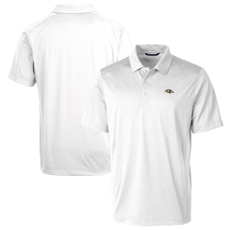 Polo extensible texturé Prospect pour homme Cutter & Buck, blanc, des Ravens de Baltimore, taille grande