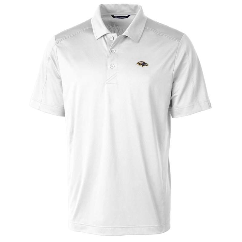 Polo extensible texturé Prospect pour homme Cutter & Buck, blanc, des Ravens de Baltimore, taille grande