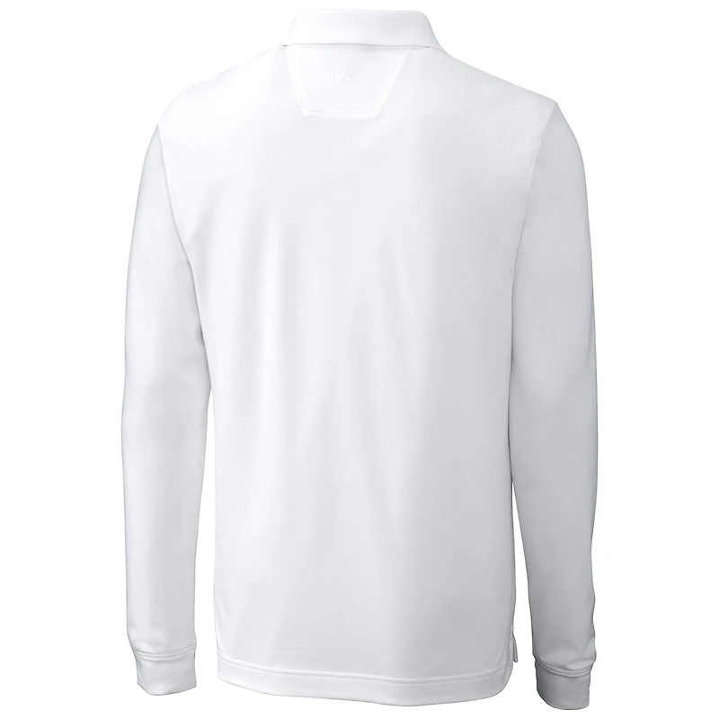 Men's Cutter & Buck White Baltimore Ravens Team Advantage Pique Long Sleeve Polo