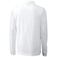 Men's Cutter & Buck White Baltimore Ravens Team Advantage Pique Long Sleeve Polo