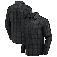 Men's Darius Rucker Collection by Fanatics Black Baltimore Ravens Micro Corduroy Plaid Button Up Shirt