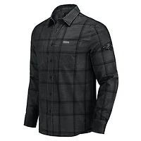 Men's Darius Rucker Collection by Fanatics Black Baltimore Ravens Micro Corduroy Plaid Button Up Shirt