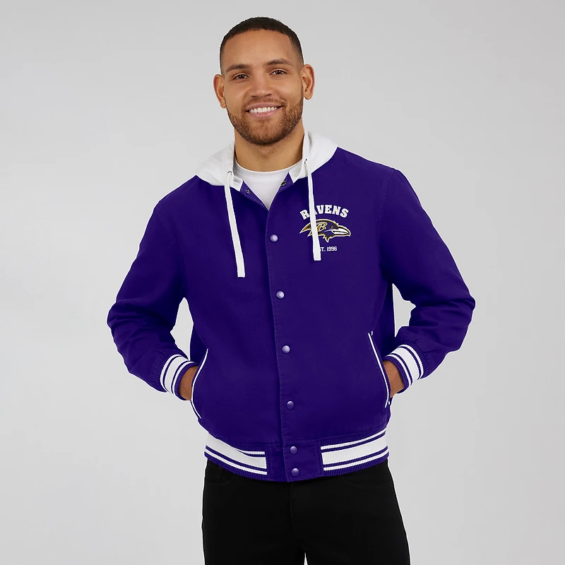 Men's Darius Rucker Collection by Fanatics Purple Baltimore Ravens Full-Snap Hoodie Jacket