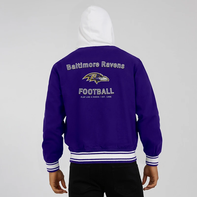 Men's Darius Rucker Collection by Fanatics Purple Baltimore Ravens Full-Snap Hoodie Jacket