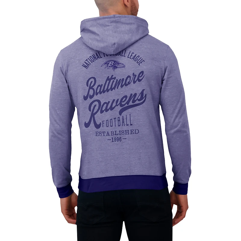 Men's Darius Rucker Collection by Fanatics Purple Baltimore Ravens Tonal Knit Pullover Hoodie
