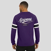 T-shirt Henley violet à manches longues et col raglan gaufré pour homme de la collection Darius Rucker par Fanatics des Baltimore Ravens