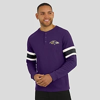 T-shirt Henley violet à manches longues et col raglan gaufré pour homme de la collection Darius Rucker par Fanatics des Baltimore Ravens