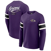 T-shirt Henley violet à manches longues et col raglan gaufré pour homme de la collection Darius Rucker par Fanatics des Baltimore Ravens