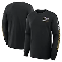 Men's Fanatics Black Baltimore Ravens Big & Tall Clock Management Legacy Long Sleeve T-Shirt