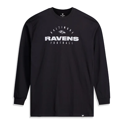 Men's Fanatics Black Baltimore Ravens Big & Tall Coverage Scheme Long Sleeve T-Shirt