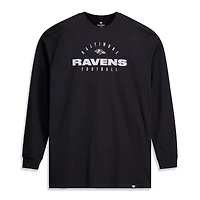 Men's Fanatics Black Baltimore Ravens Big & Tall Coverage Scheme Long Sleeve T-Shirt