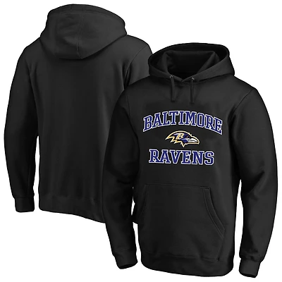 Sweat à capuche Fanatics noir pour homme, Baltimore Ravens, grandes tailles, Heart & Soul