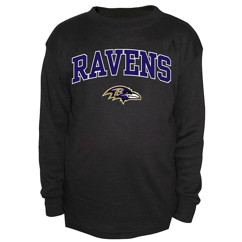 T-shirt thermique à manches longues Fanatics Black Baltimore Ravens pour hommes, grande taille