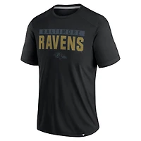 T-shirt Fanatics pour homme noir Baltimore Ravens Defender Blackout