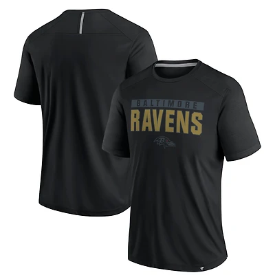 T-shirt Fanatics pour homme noir Baltimore Ravens Defender Blackout