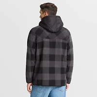 Men's Fanatics Black Baltimore Ravens Elements Plaid Polar Fleece Quarter-Zip Hoodie