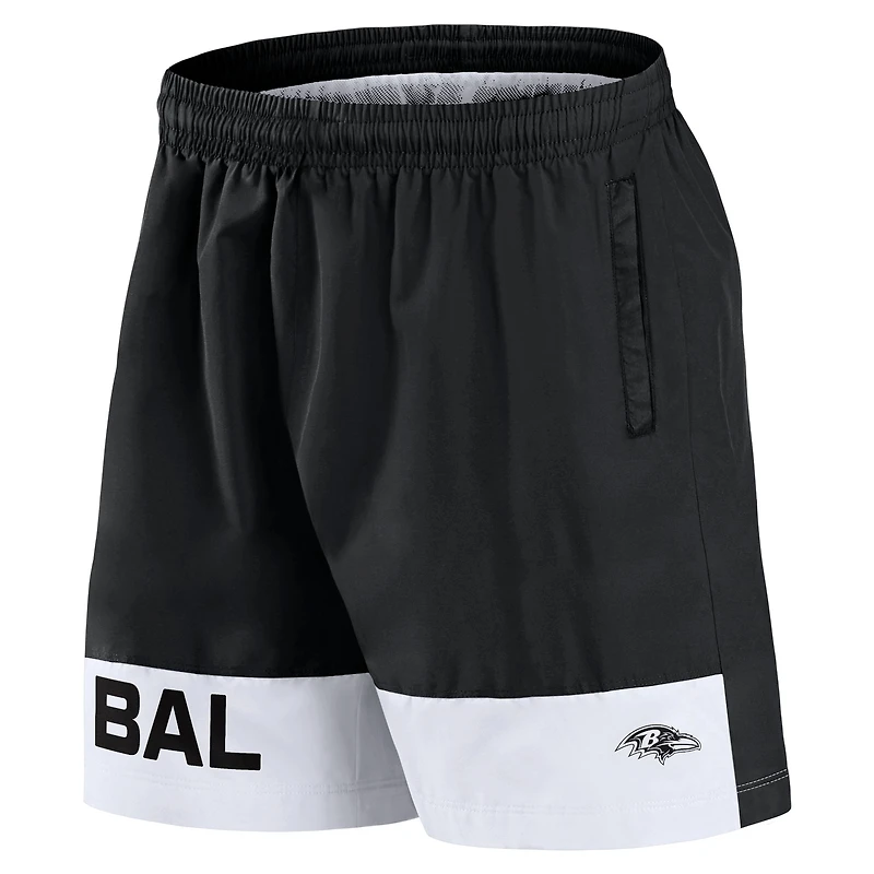 Short Fanatics pour homme noir Baltimore Ravens Elements