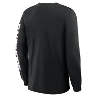 T-shirt à manches longues Fanatics pour homme, noir, avec inscription « Hometown Sweep Legacy » des Baltimore Ravens