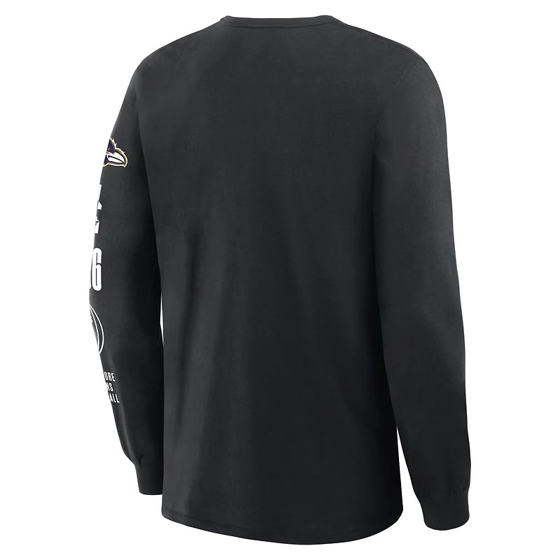 T-shirt à manches longues Fanatics noir Baltimore Ravens Legacy pour homme
