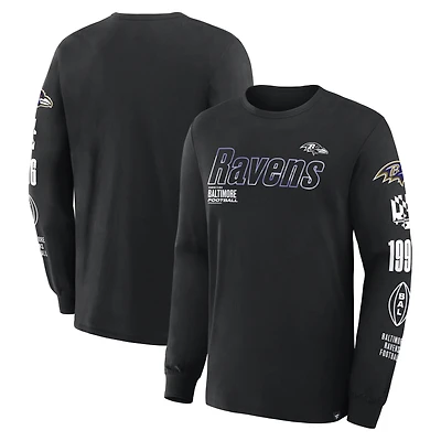 T-shirt à manches longues Fanatics noir Baltimore Ravens Legacy pour homme
