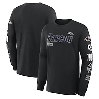 T-shirt à manches longues Fanatics noir Baltimore Ravens Legacy pour homme