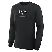 T-shirt à manches longues Fanatics Black Baltimore Ravens Midnight Falls pour homme