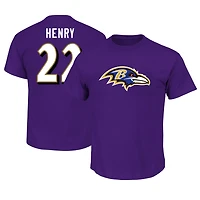 Men's Fanatics Derrick Henry Purple Baltimore Ravens Big & Tall Name Number T-Shirt